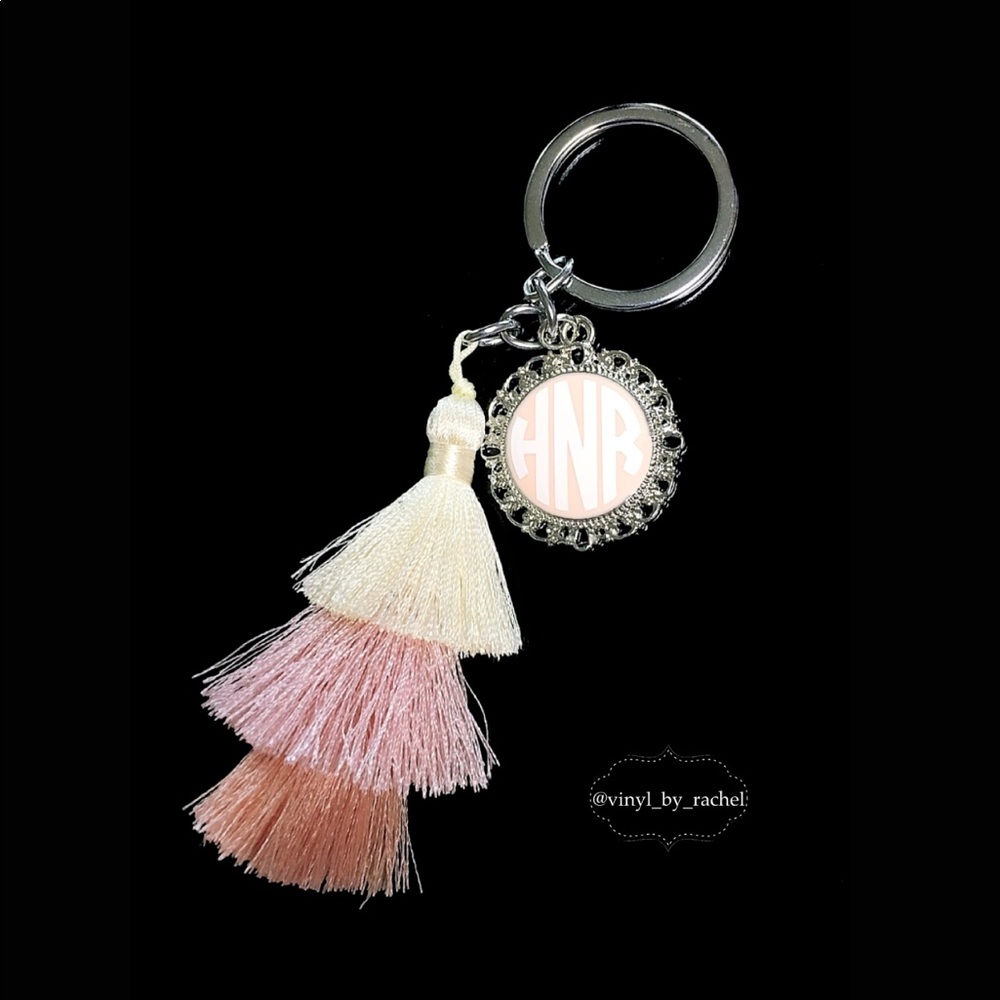 CUSTOM Monogrammed Tassel Keychain - Picture 3 of 6